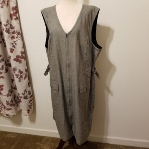 Elisabeth by Liz Claiborne XL black and white houndstooth midi pinafore